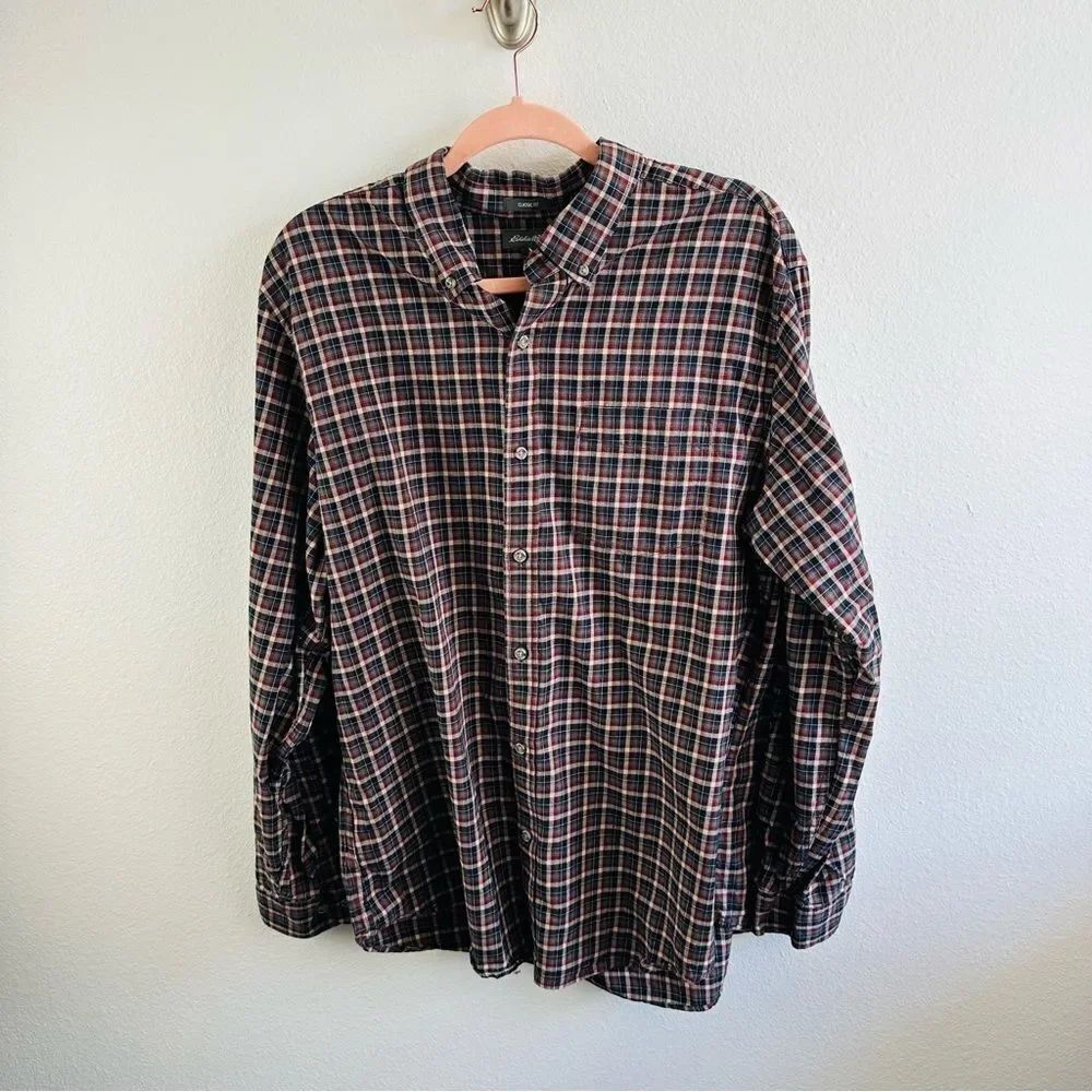 Eddie Bauer Long Sleeve Plaid Shirt Men’s Size L